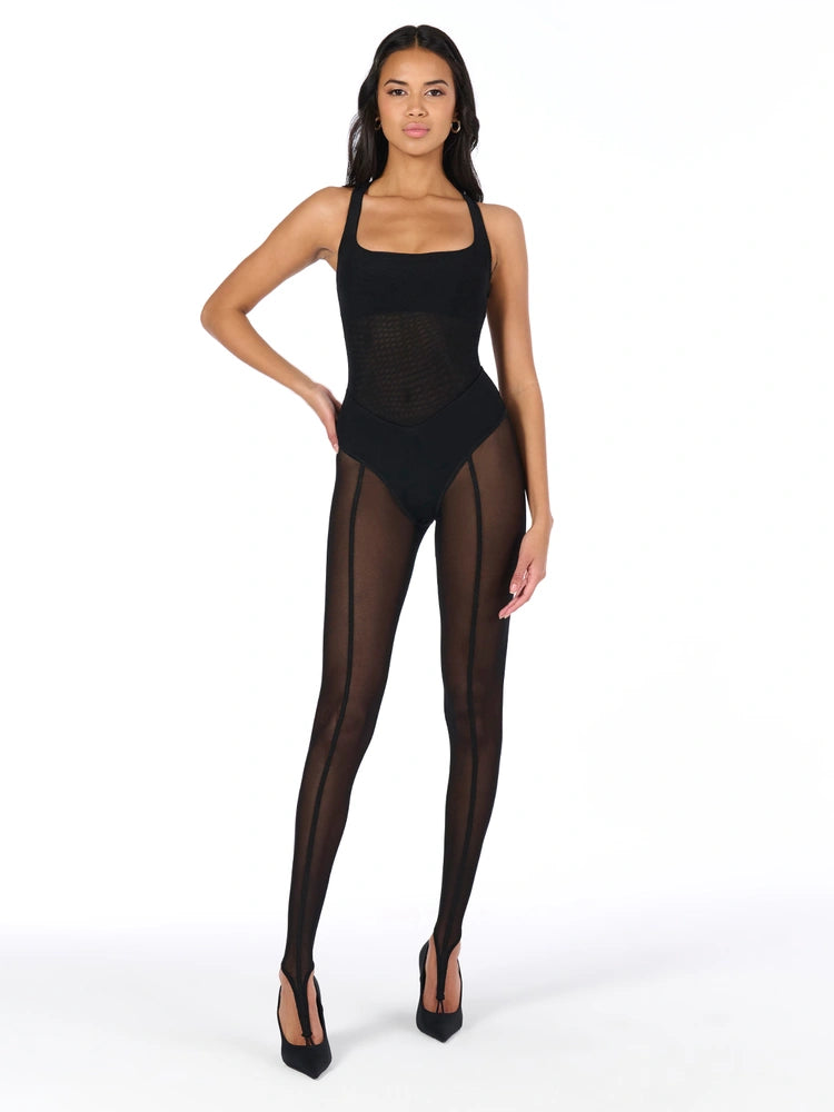 BLACK Mesh Racerback Top