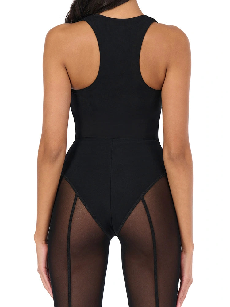 BLACK Mesh Racerback Top