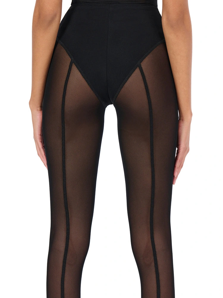 Black Mesh Toe Loop Legging