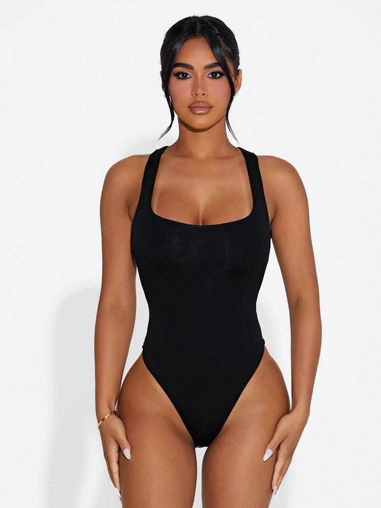 Black Micro Modal Racerback Bodysuit