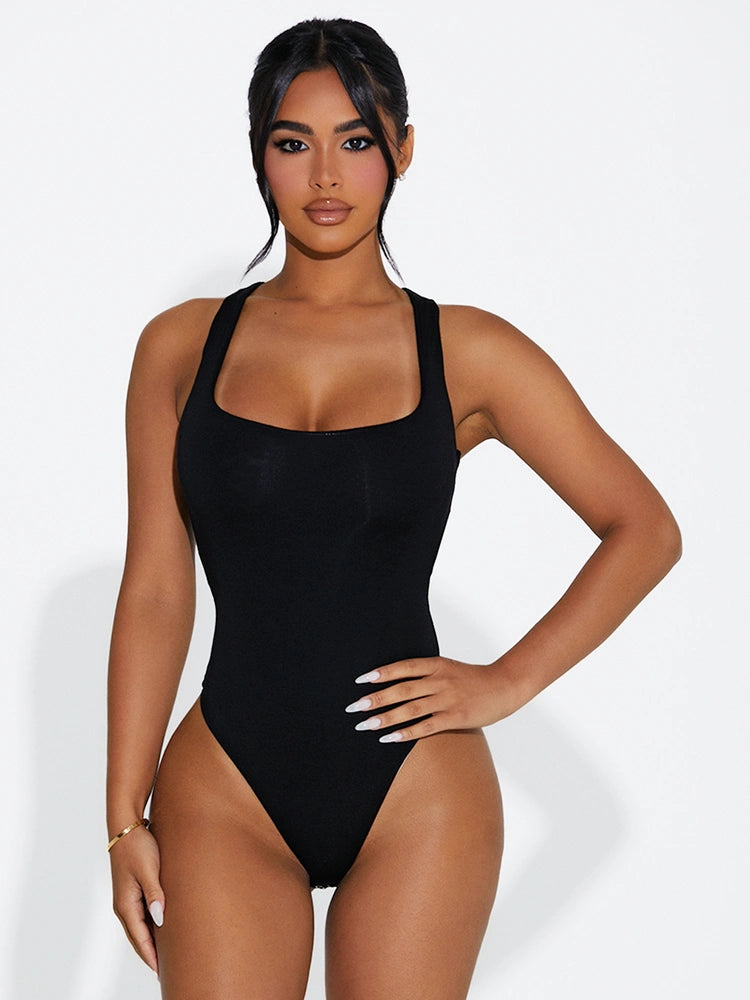 Black Micro Modal Racerback Bodysuit