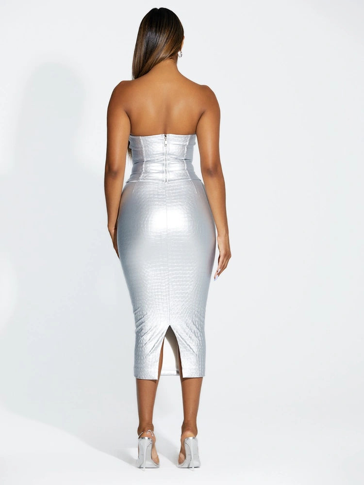 SILVER The Crocodile Midi Skirt