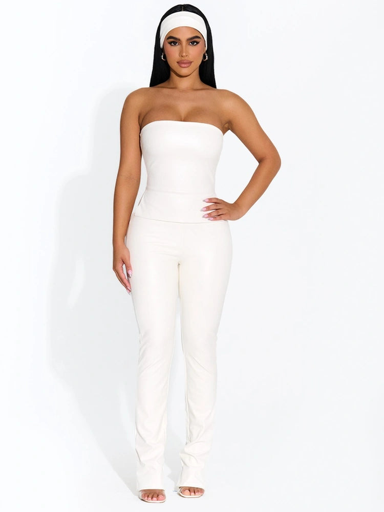 WHITE Faux-Get It Tube Top