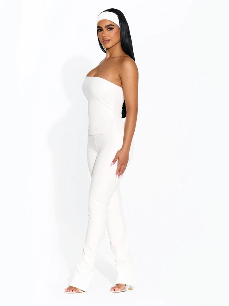WHITE Vegan Leather Tube Top