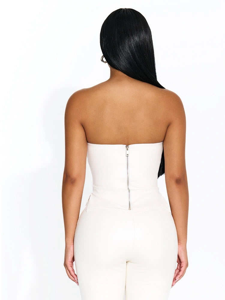 WHITE Vegan Leather Tube Top
