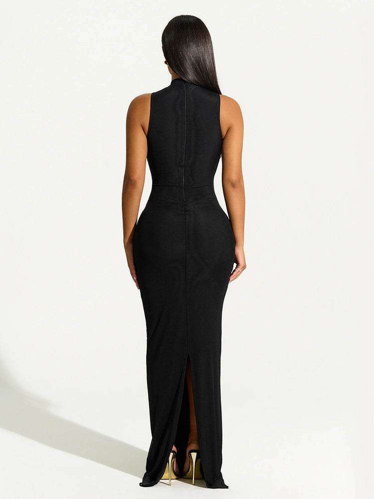 Black Mesh Sleeveless Dress