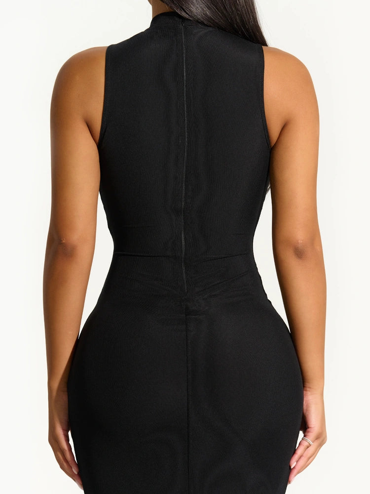 Black Mesh Sleeveless Dress