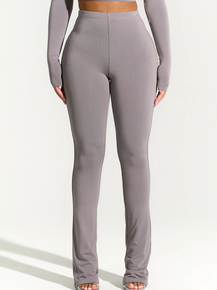 GREY SMOOTH BOOTCUT PANT
