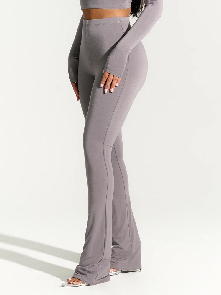 GREY SMOOTH BOOTCUT PANT