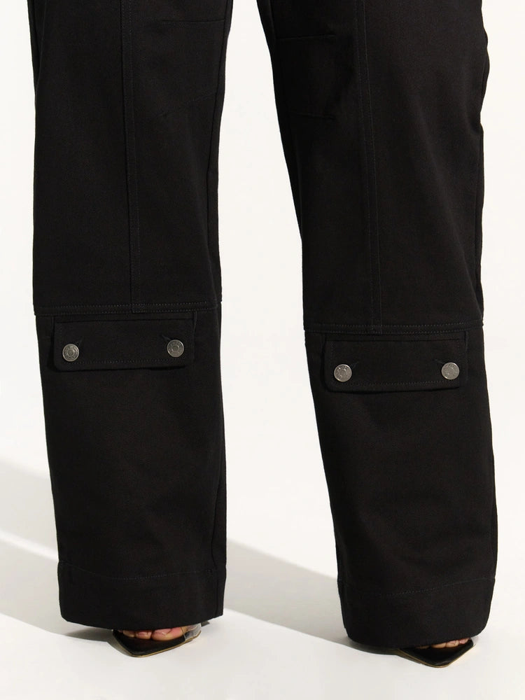 BLACK Croc & Denim Cargo Pants