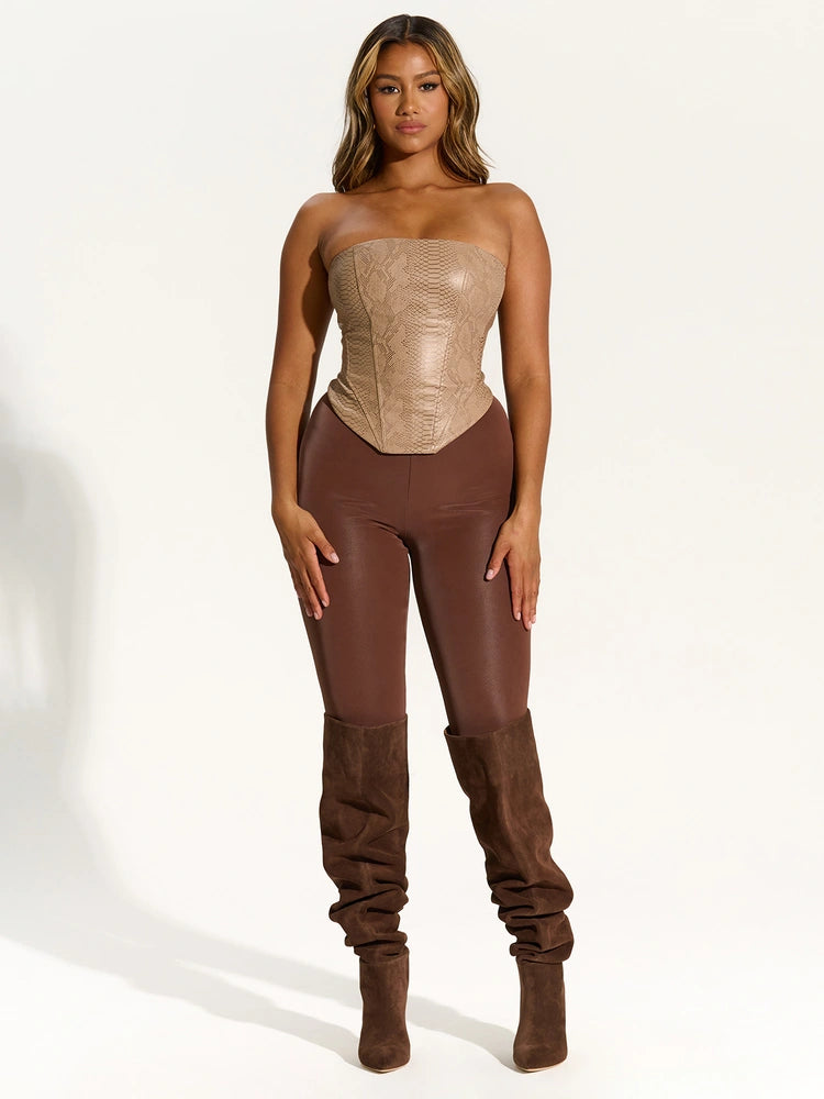 DARK CHOCOLATE Liquid Suede Leggings