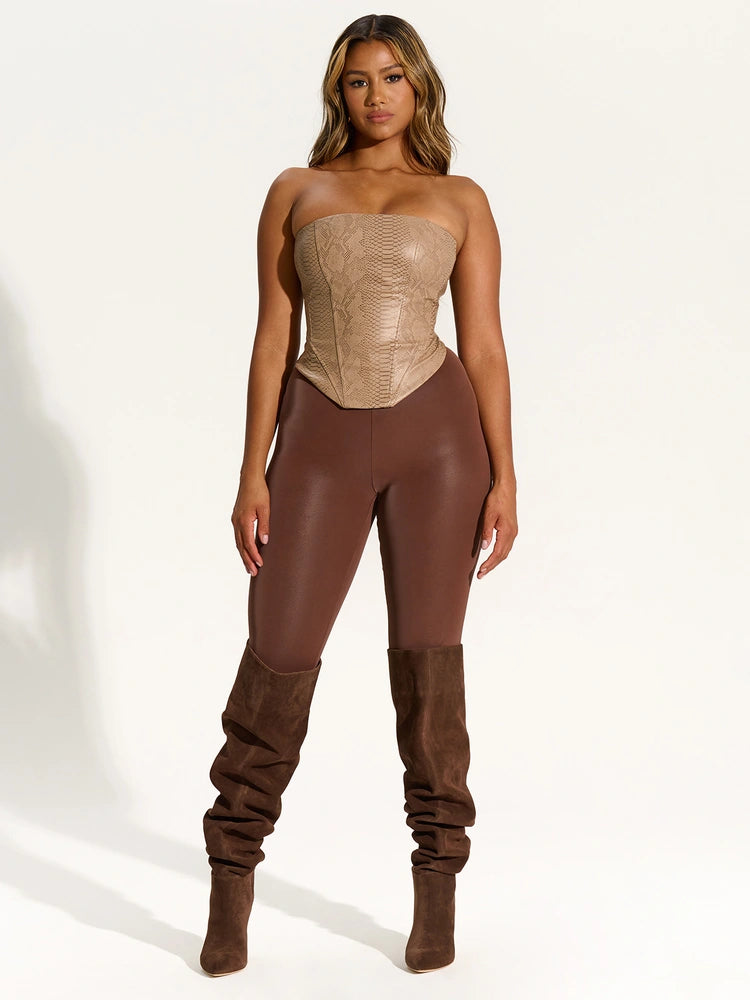 DARK CHOCOLATE Liquid Suede Leggings