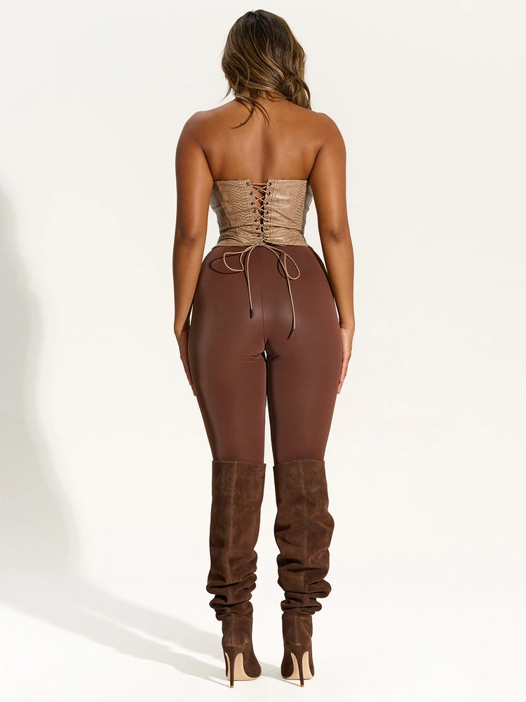 DARK CHOCOLATE Liquid Suede Leggings