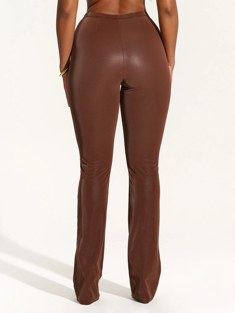 DARK CHOCOLATE Liquid Suede Bootcut Pant