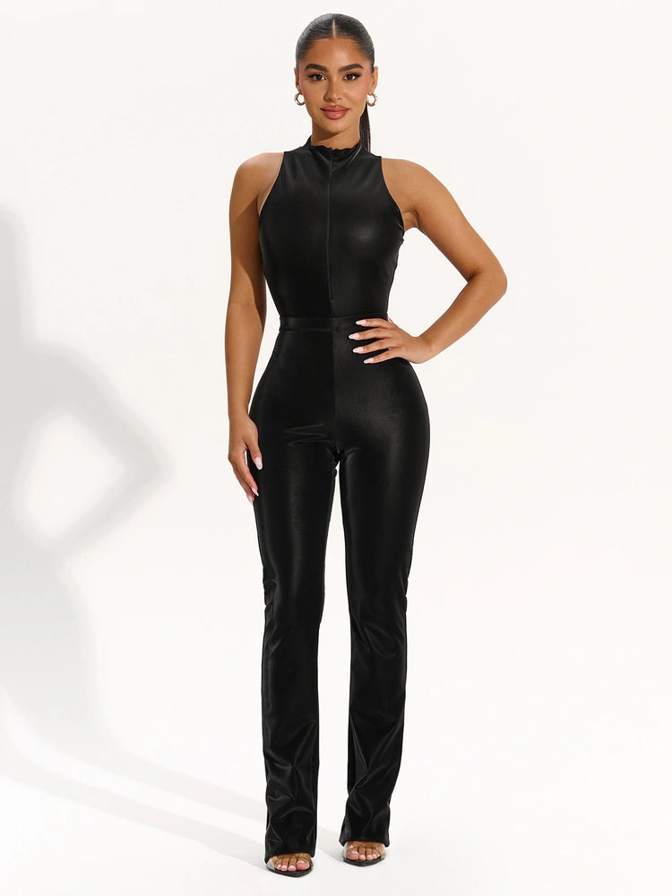 BLACK Liquid Suede Bootcut Pant