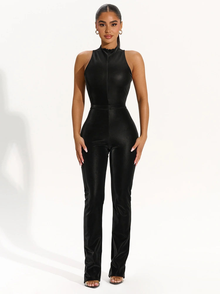 BLACK Liquid Suede Bootcut Pant