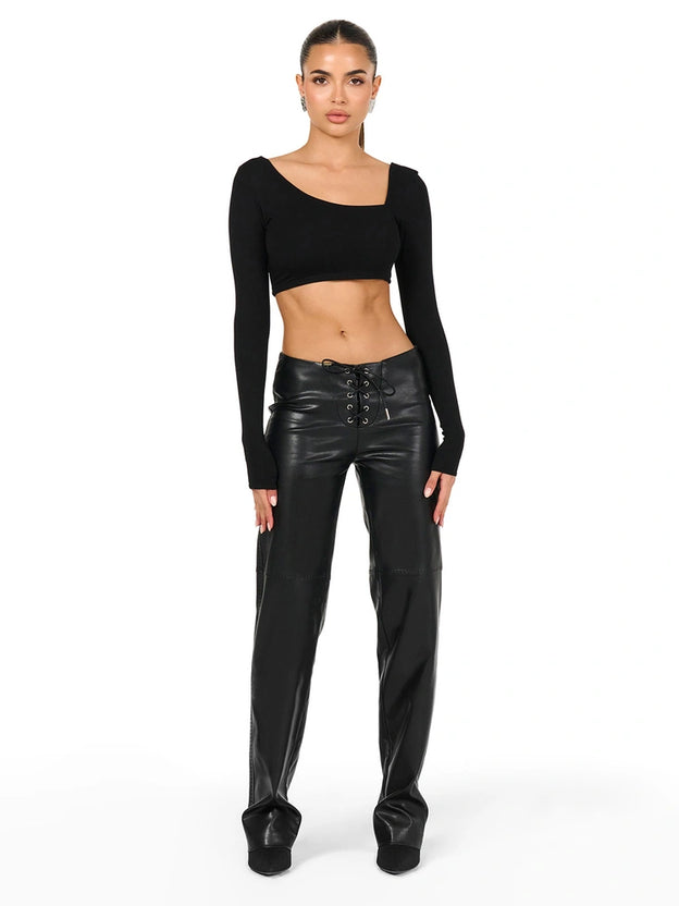 Vegan Leather Stitch Pant
