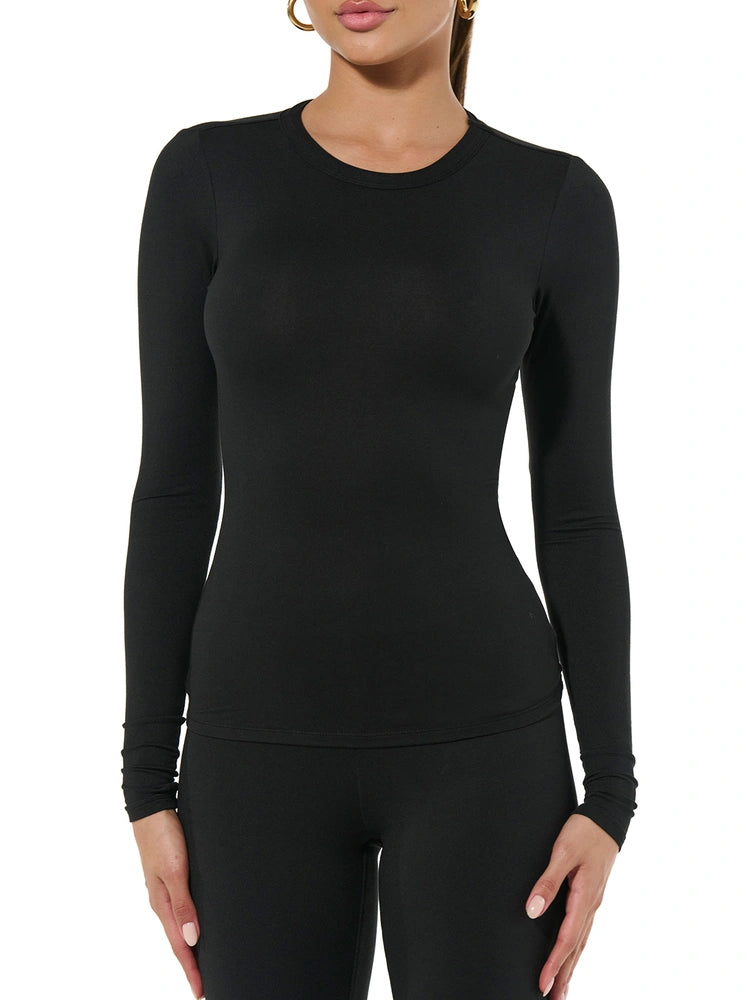 BLACK Bare Crewneck Top