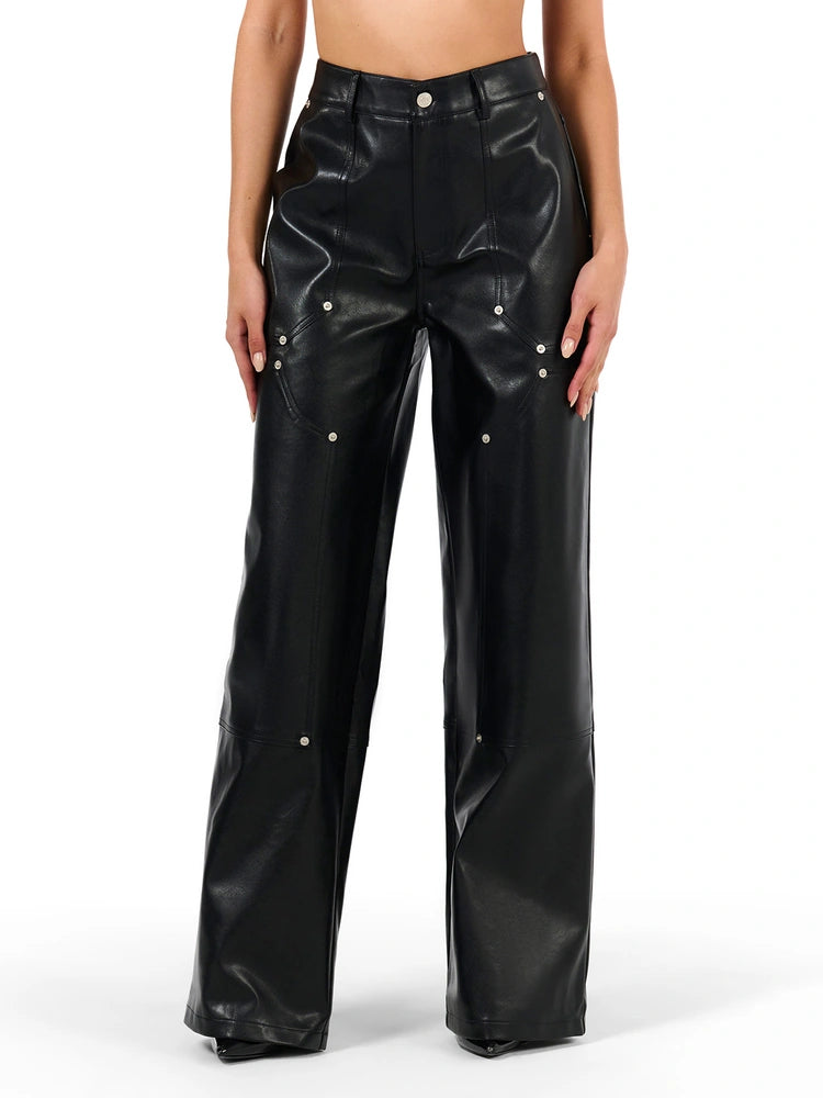 BLACK The Patch Faux Leather Pant