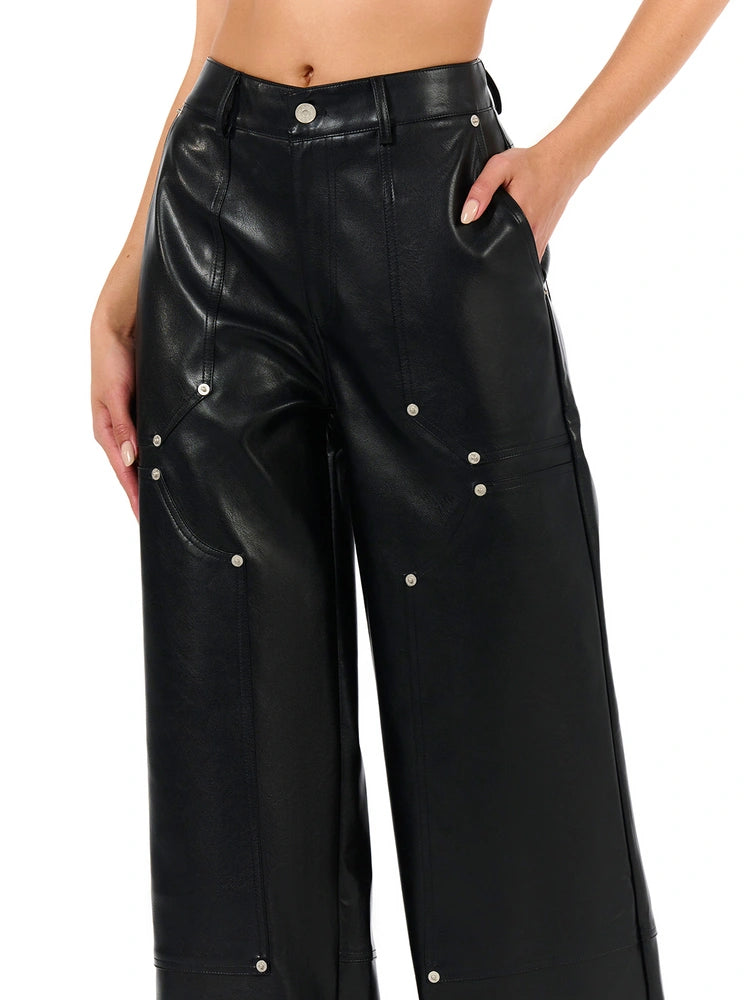 BLACK The Patch Faux Leather Pant
