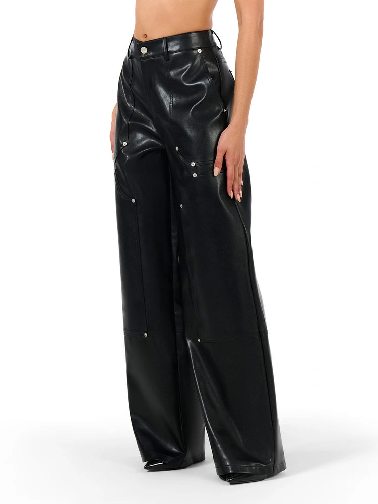 BLACK The Patch Faux Leather Pant