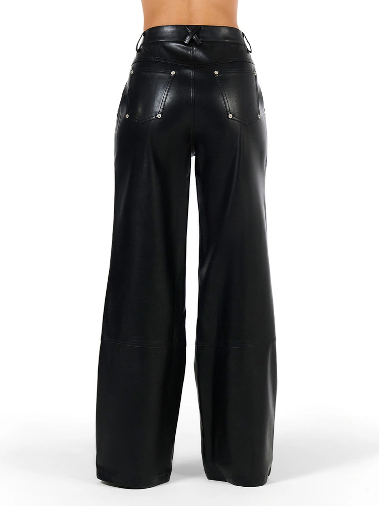 BLACK The Patch Faux Leather Pant