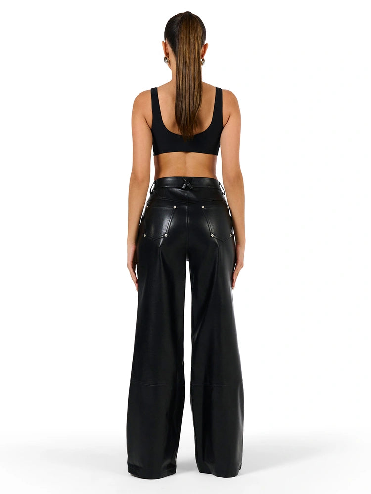 BLACK The Patch Faux Leather Pant