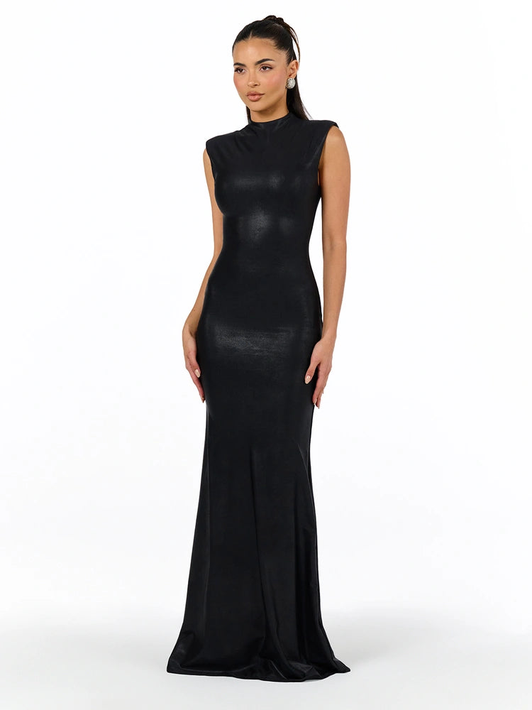 BLACK Drip Maxi Dress