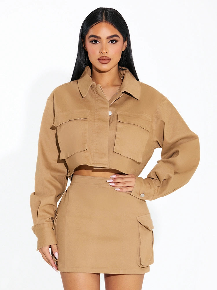 KHAKI The Cargo Cropped Jacket