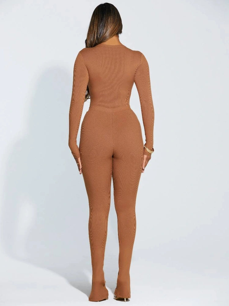 BROWN SUGAR Ribbed Up Bootcut Pants