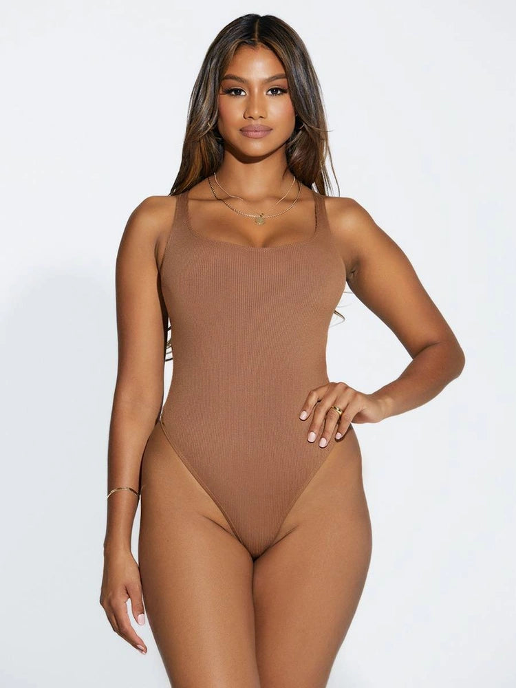 Brown Sugar scooped up ribbed bodysuit